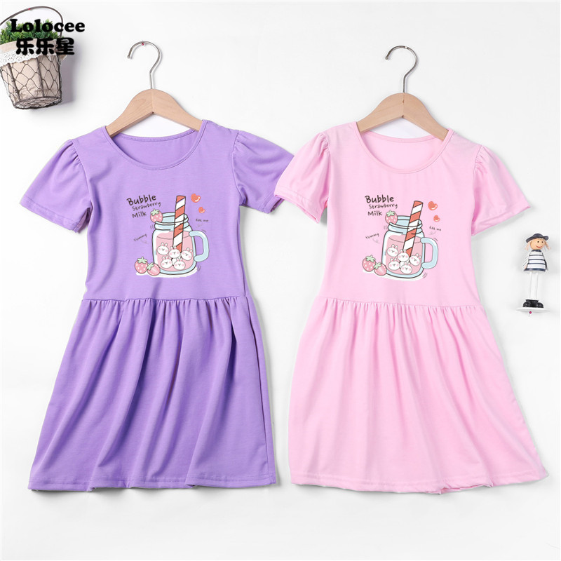 Summer Clothing For Teen Girls - 3-14y Tieners Meisjes Aardbei Sap Jurken