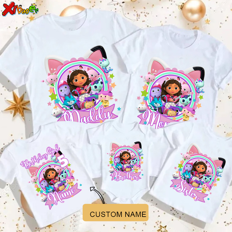 Summer Clothing Baby - Verjaardags-T-shirt voor meisjes Gepersonaliseerde naam Prinses