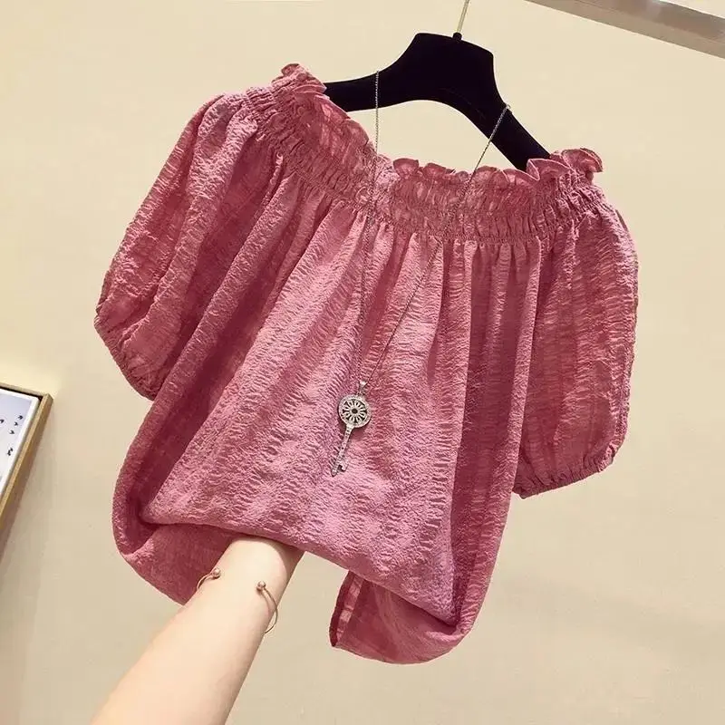 Summer Rose Clothing - Rozerode Casual Slash Neck Puff Sleeve