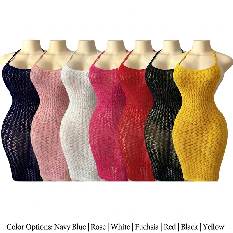 Swim Cover Up Mesh - Mesh strandjurk voor dames, doorschijnend visnet