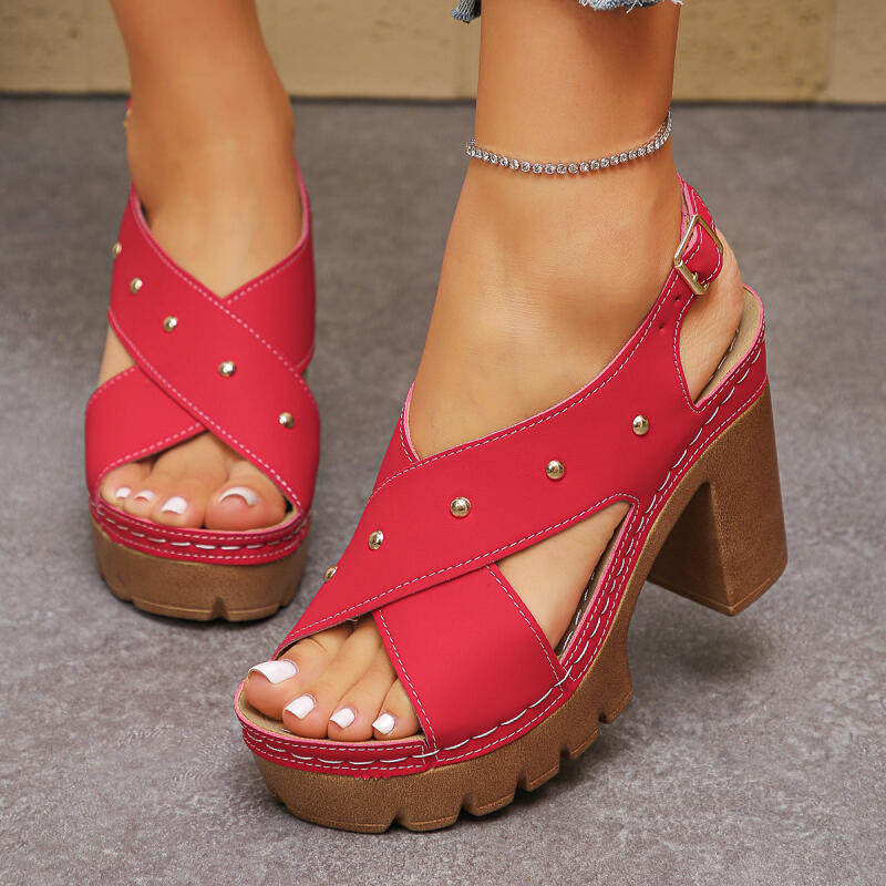 Summer Clothing Elegant - Vintage Super Hoge Hak Cross Strap