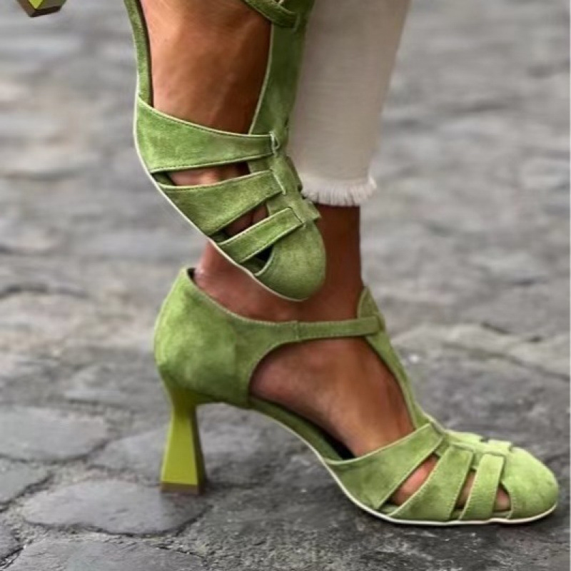 Dames Groene Suède Kitten Heel - Summer Clothing Modest recensie en prijs