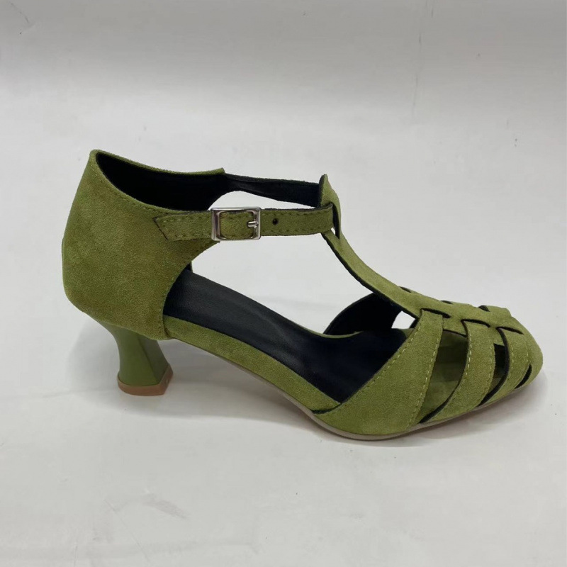 Dames Groene Suède Kitten Heel - Summer Clothing Modest recensie en prijs