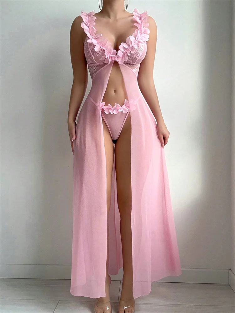 Roze bloemenkant doorzichtige  - Summer Clothing Elegant recensie en prijs