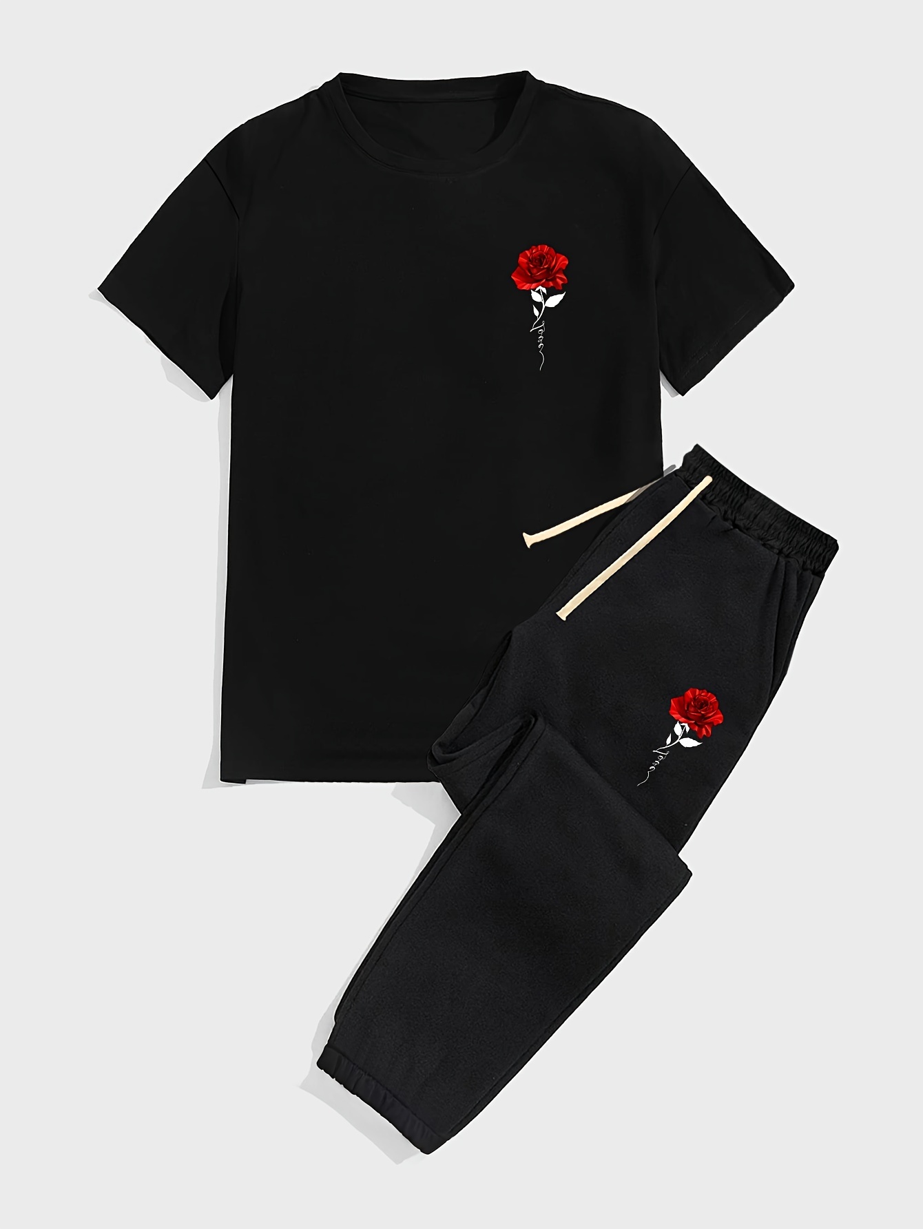 Herenmode nieuwe zomer rozenpr - Summer Rose Clothing recensie en prijs