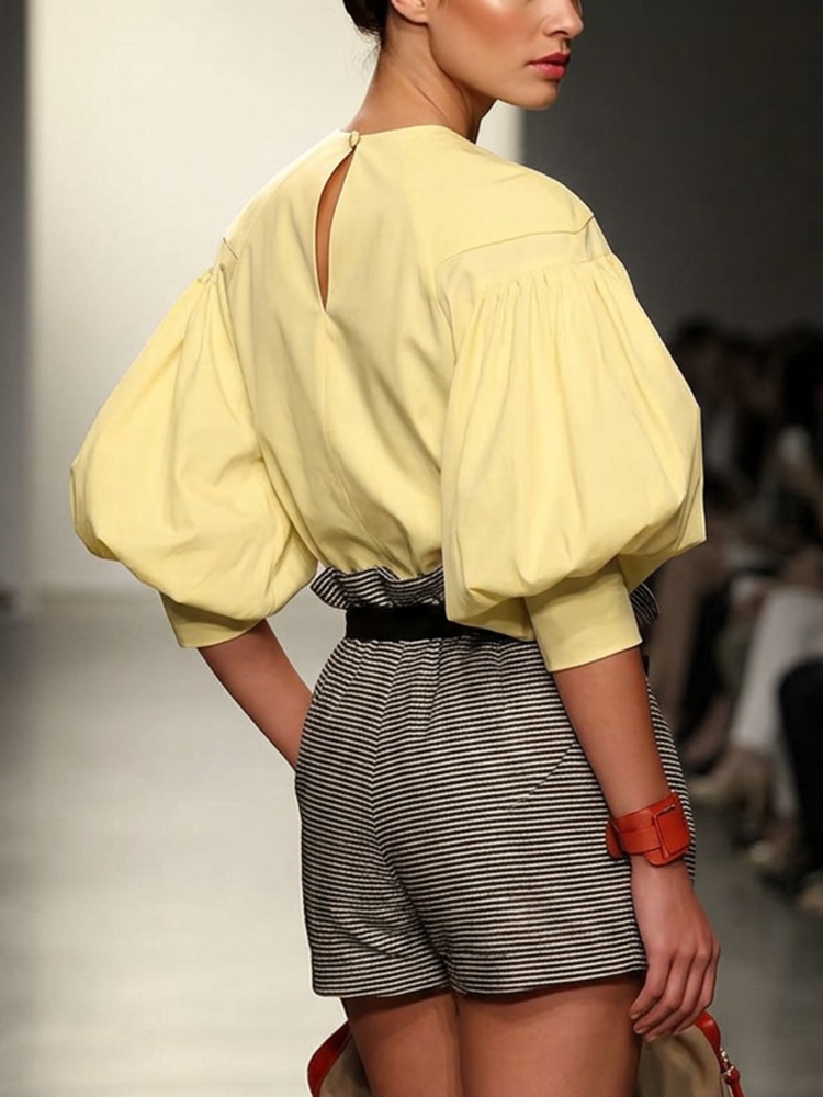 Yeezzi Vrouwen Ronde Hals Asym - Yellow Summer Clothing recensie en prijs